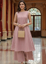 Trendy Women Pure Cotton Striped Sleeveless Kurta Palazzo Set